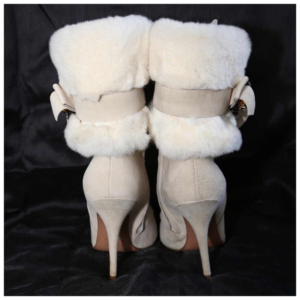 Casadei Lambskin Suede Fur Boots 8.5 - Picture 7 of 8